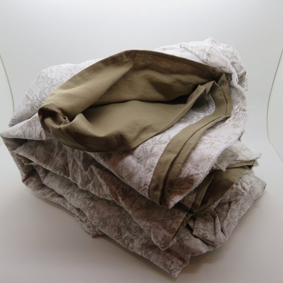 Twin Duvet Garment Washed Standard Sham Taupe Casual Cover 2 Piece Open Package - Picture 7 of 12
